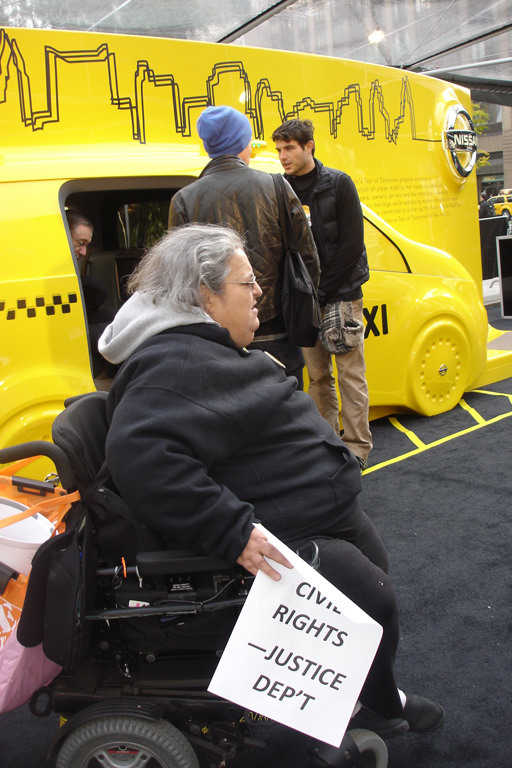 photo of Edith Prentiss at Taxi of Tomorrow display