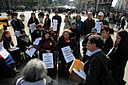 photo of group of demonstrators gathered together